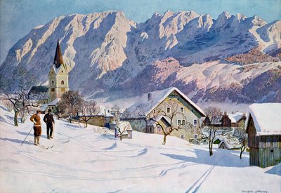 Mitterndorf na Áustria, depois de uma aguarela original de Gustav Jahn